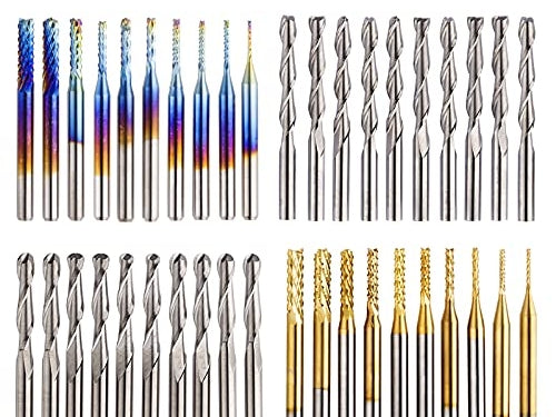 40pcs End Mills CNC Router Bits Set 1/8 inch Shank