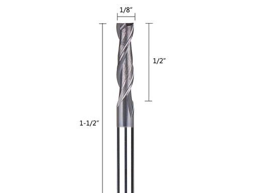 SpeTool 5Pcs 2-Flute Square Nose Carbide End Mill 1/8 Inch
