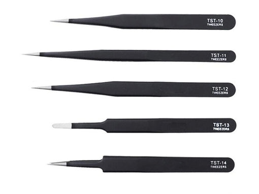 Precision ESD Tweezers Set 6 Pieces for Electronics