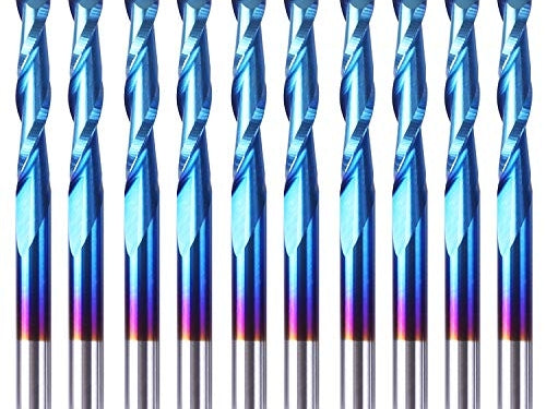 Nano Blue Coat End Mill CNC Router Bits 10pcs Set
