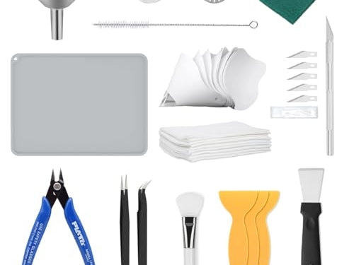Resin 3D Printing Finishing Kit - Scraper, Pliers, Gloves, Funnels