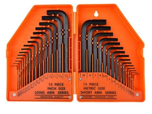 Hex Key Allen Wrench Set 30 Pieces Metric/SAE with Case