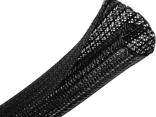 Braided Cable Sleeve 1/4 inch 25ft Expandable Wire Mesh Loom Black