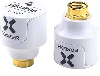 2pcs FOXEER FPV Antenna Lollipop 4 5.8GHz RHCP 2.6Dbi Stubby Antenna SMA for FPV Drone Racing Quadcopeter Multicopter Fatshark Goggles TX RX(White-SMA)
