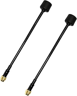 2PCS 5.8GHz Long Range FPV Antenna, 2.5db High Gain LHCP SMA Male Antenna Compatible with FPV RC Drone & Transmitter (2PCS-UP155L)