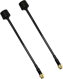 2PCS 5.8GHz Long Range FPV Antenna, 2.5db High Gain RHCP SMA Male Antenna Compatible with FPV RC Drone & Transmitter (2PCS-UP155R)