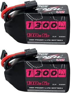 CNHL 1300mAh 130C 6s Lipo Battery 22.2V with XT60 Plug for FPV Drone Racing RC Quadcopter Helicopter Airplane(2 Packs)