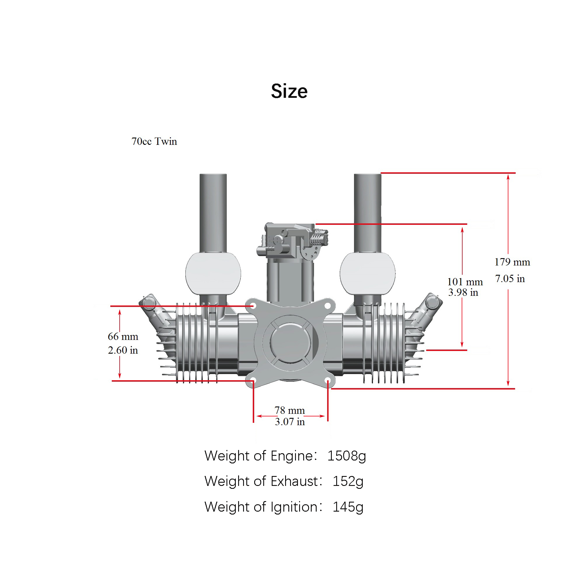 RCGF 70CC双缸Stinger系列RC模型飞机2冲程遥控固定翼油动力汽油发动机套件中国