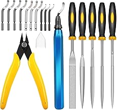 3D Print Deburring Tool Set with 11pc High Speed Steel Multipurpose Blades Removing Burr 5Pcs Needle File 1pc Micro Wire Cutter for 3D Printed Edges Metal Resin Copper Plastic PVC Pipes