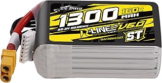 TATTU R-Line Version 6.0 6S Lipo Battery 22.2V 160C 1300mAh Lipo Battery Pack with XT60 Plug for Racing(ST Stick Version)