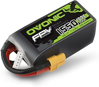 OVONIC 4s Lipo Battery 100C 1550mAh 14.8V Lipo Battery with XT60 Connector for RC FPV Racing Drone Quadcopter