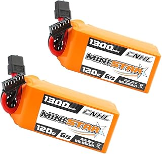 CNHL 1300mAh 6S Lipo Battery 22.2V 120C with XT60 Plug for FPV Racing RC Quadcopter Helicopter Airplane Drone(2 Packs)