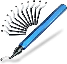 13-Piece Deburring Tool for 3D Printing, 12 M2 HSS Blades & Aluminum Handle, Professional Burr Remover for Metal, Resin, Copper and PVC Pipes - Blue