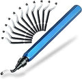 13-Piece Deburring Tool for 3D Printing, 12 M2 HSS Blades & Aluminum Handle, Professional Burr Remover for Metal, Resin, Copper and PVC Pipes - Blue