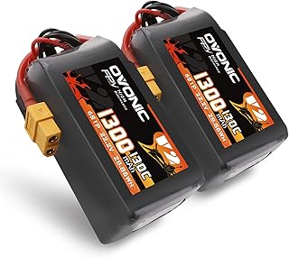 OVONIC 130C 6S 1300mah Lipo Battery 22.2V Pack with XT60 Plug for FPV Racing（2pcs）