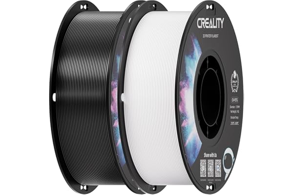 Creality 2 kg Black & White PETG 1.75mm Filament, 3D Printer Filament Bundle,