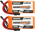 CNHL 1500mAh 4S Lipo Battery 120C 14.8V Lipo Battery with XT60 Plug for FPV Racing RC Quadcopter Helicopter Airplane (2 Packs)