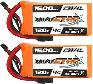 CNHL 1500mAh 4S Lipo Battery 120C 14.8V Lipo Battery with XT60 Plug for FPV Racing RC Quadcopter Helicopter Airplane (2 Packs)