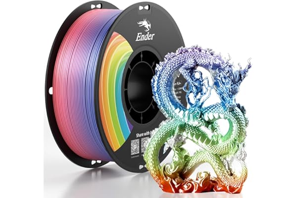 Creality 3D Printer Filament, Rainbow PLA+ Filament 1.75mm, Multicolor PLA Plus