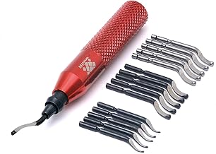 AFA Tooling - Deburring Tool with 15 Extra High Speed Steel Swivel Blades - Works on Metal, Resin, PVC Pipes, Copper, Plastic and 3D Printed Edges - Plumbing & 3D Printing Burr Removal Reamer Tool