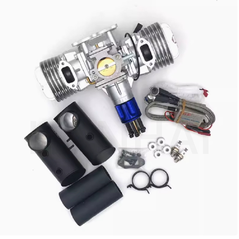 DLE130钢筋混凝土型号汽油发动机130CC飞机发动机排量双缸2冲程空气冷却手动启动