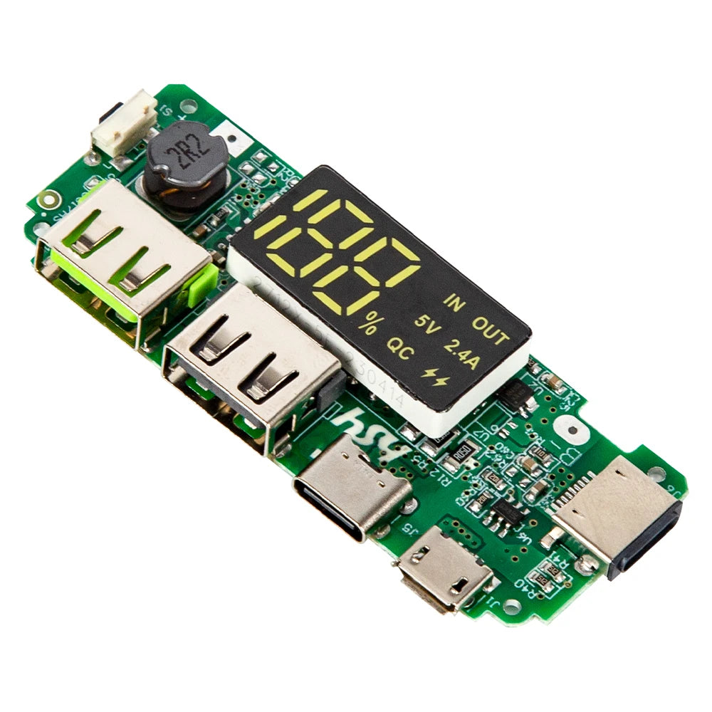 Dual USB 5V 2.4A Power Bank Module | Micro/Type-C 18650 Charging Board