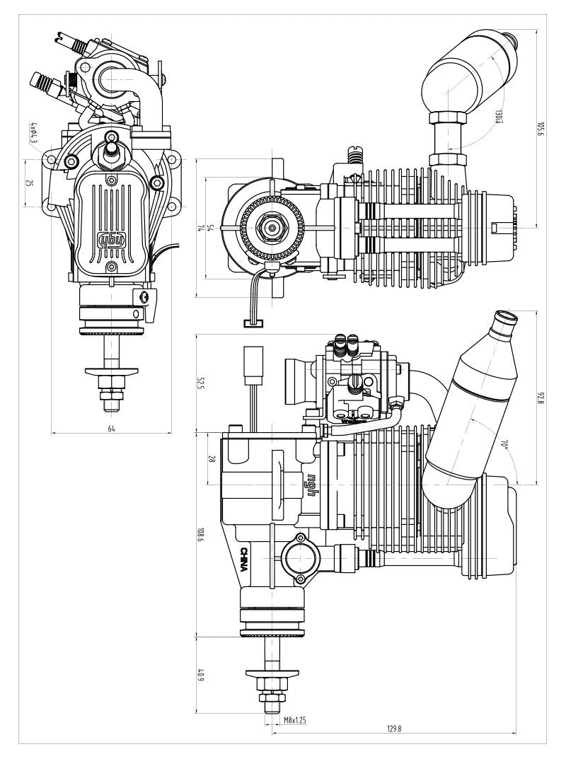 NGH GF30 30CC单缸4冲程汽油发动机，用于RC模型飞机固定翼无人机工业级转子发动机
