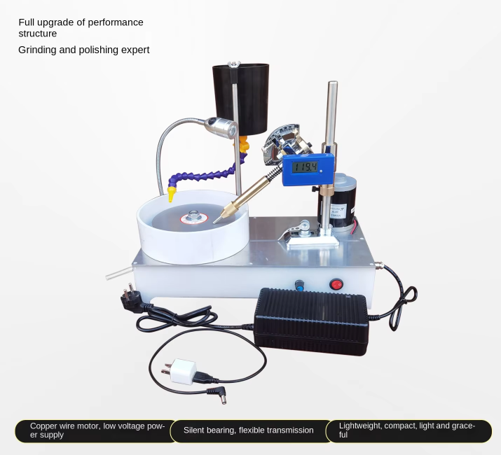 Small Industrial Machinery for Jewelry Jade Agate Gem Grinding Polishing Electric Fader Seal Cutting Knife Digital Display