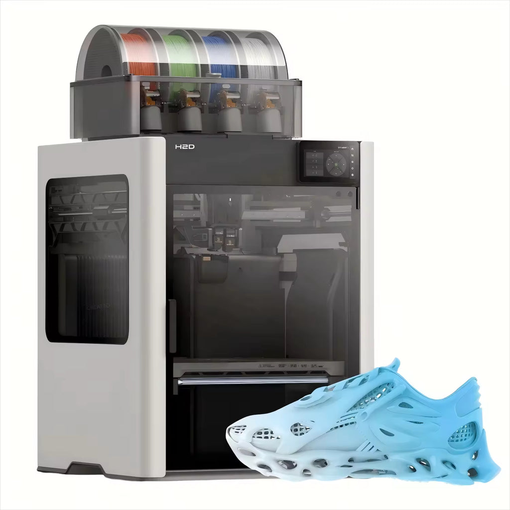 H2D AMS Combo Dual-Nozzle 3D Printer Large 350*320*325mm High-Speed 500mm/s Closed Core-XY FDM for Multi-Material Printing Shops