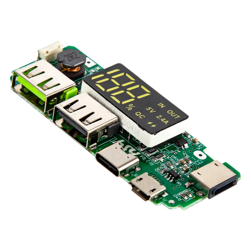 Dual USB 5V 2.4A Power Bank Module | Micro/Type-C 18650 Charging Board