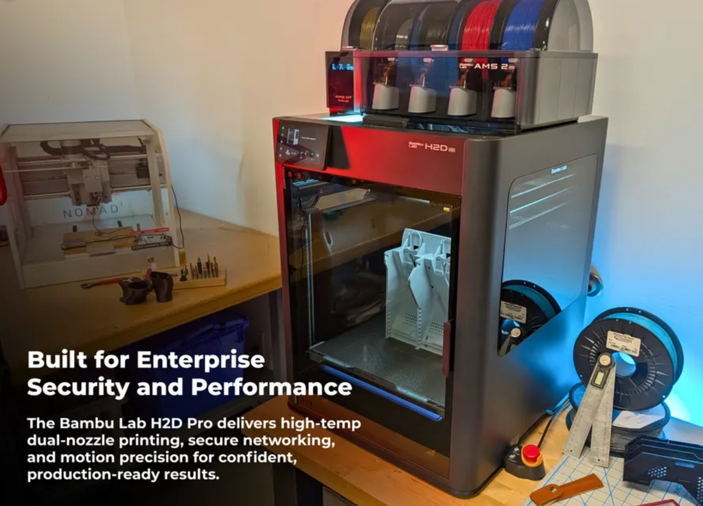 H2D AMS Combo 双喷头 3D 打印机 大型 350*320*325mm 高速 500mm/s 封闭式 Core-XY FDM 适合多材料打印店