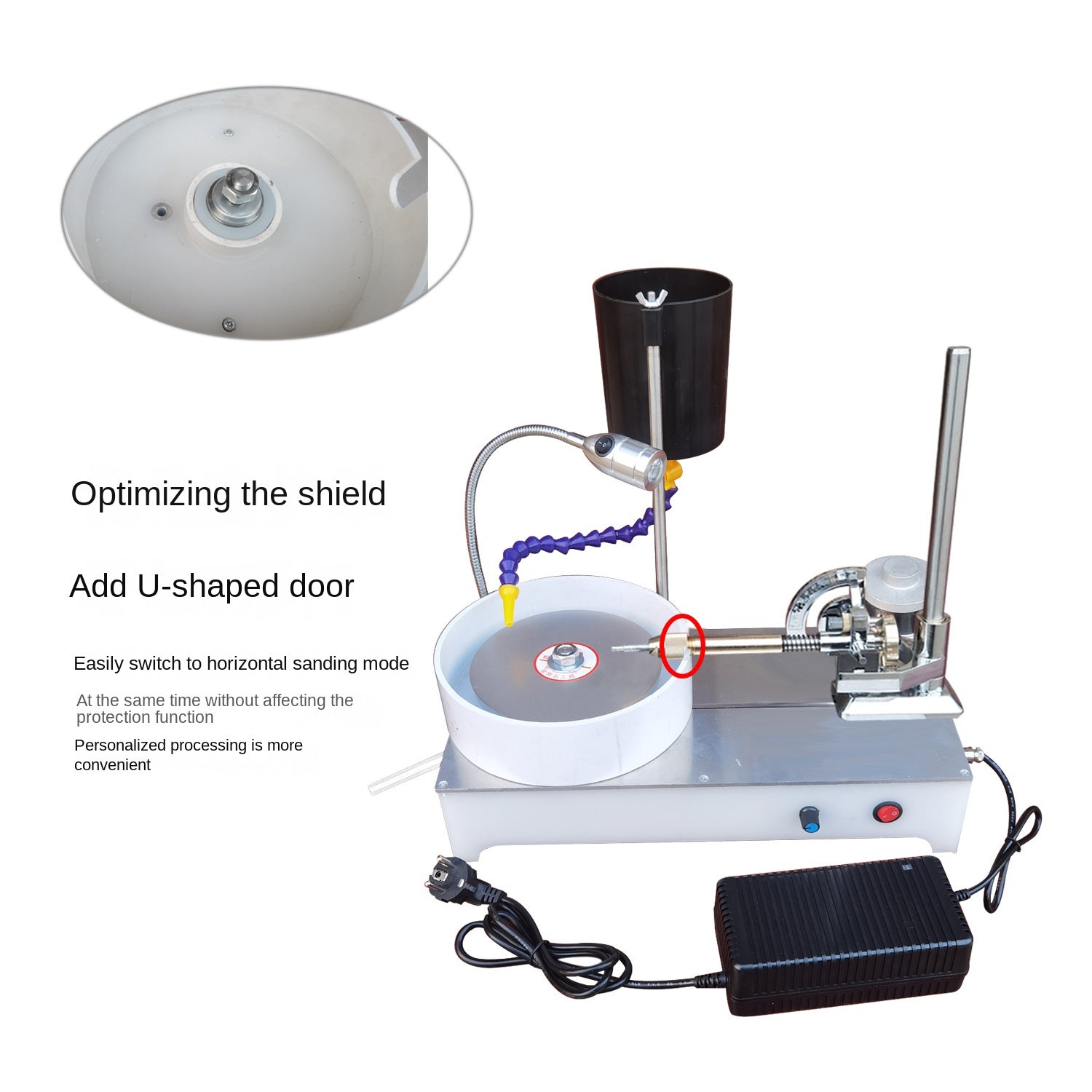 Small Industrial Machinery for Jewelry Jade Agate Gem Grinding Polishing Electric Fader Seal Cutting Knife Digital Display