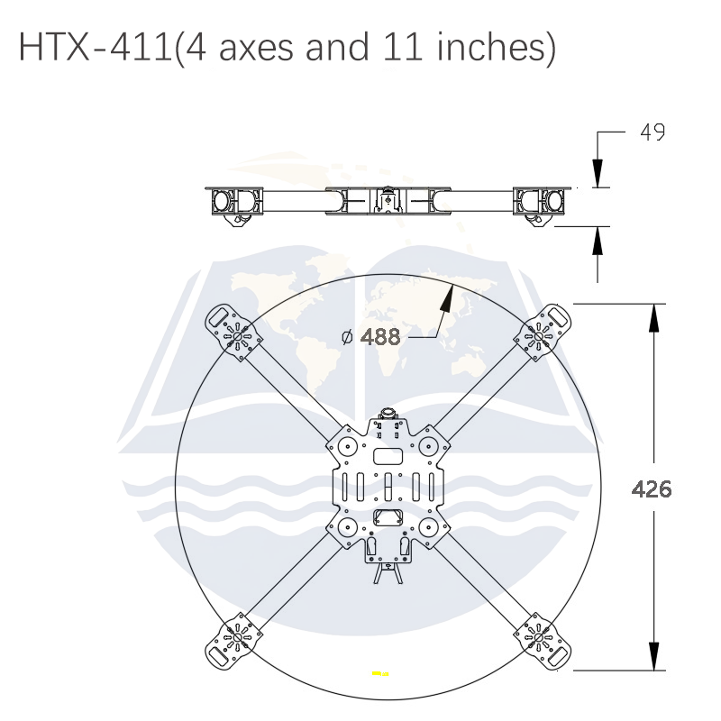 PFLY HTX411 4轴11英寸FPV赛车无人机框架3k碳纤维四轴飞行器，带电机遥控伺服系统，用于男孩自由式飞行