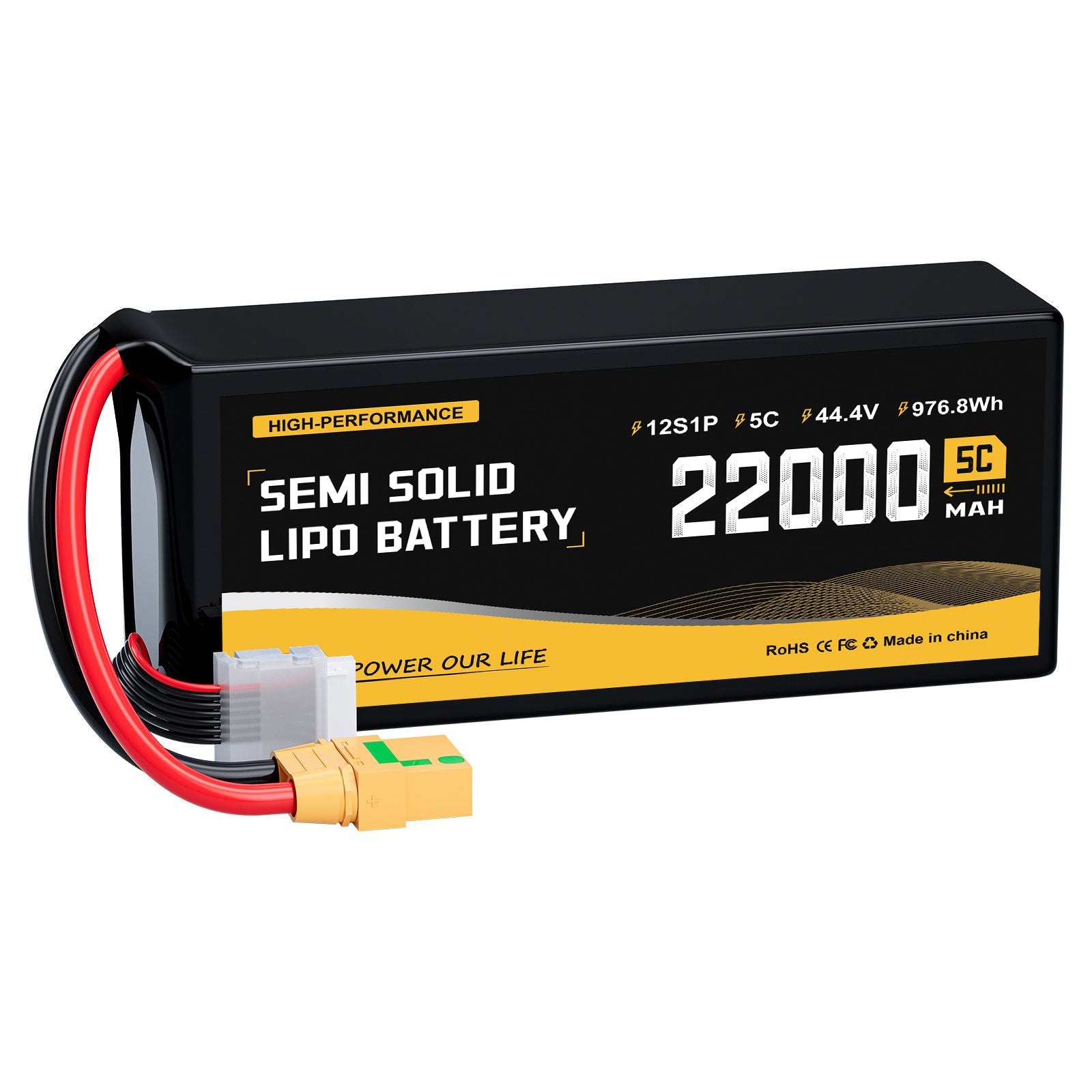 Tattu Plus 12S 22000mAh Smart Industrial UAV Battery - 44.4V High Density