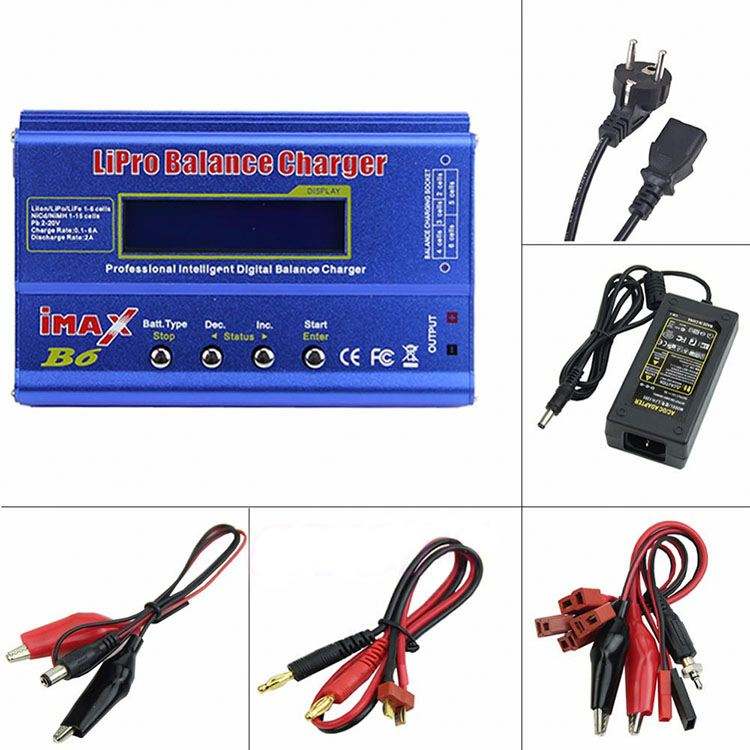 IMAX B6 80w电池充电器Lipo NiMh锂离子镍镉数字遥控平衡充电器放电器15V 6A适配器