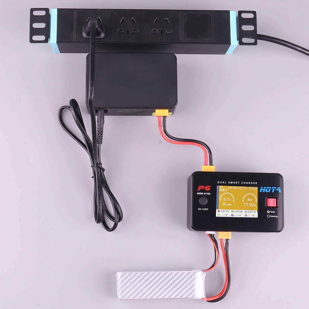 HOTA T240 240瓦电源电源适配器电源单元，适用于Hota P6 D6 Q8 Q8智能平衡充电器，带XT60输出欧盟/美国/英国插头