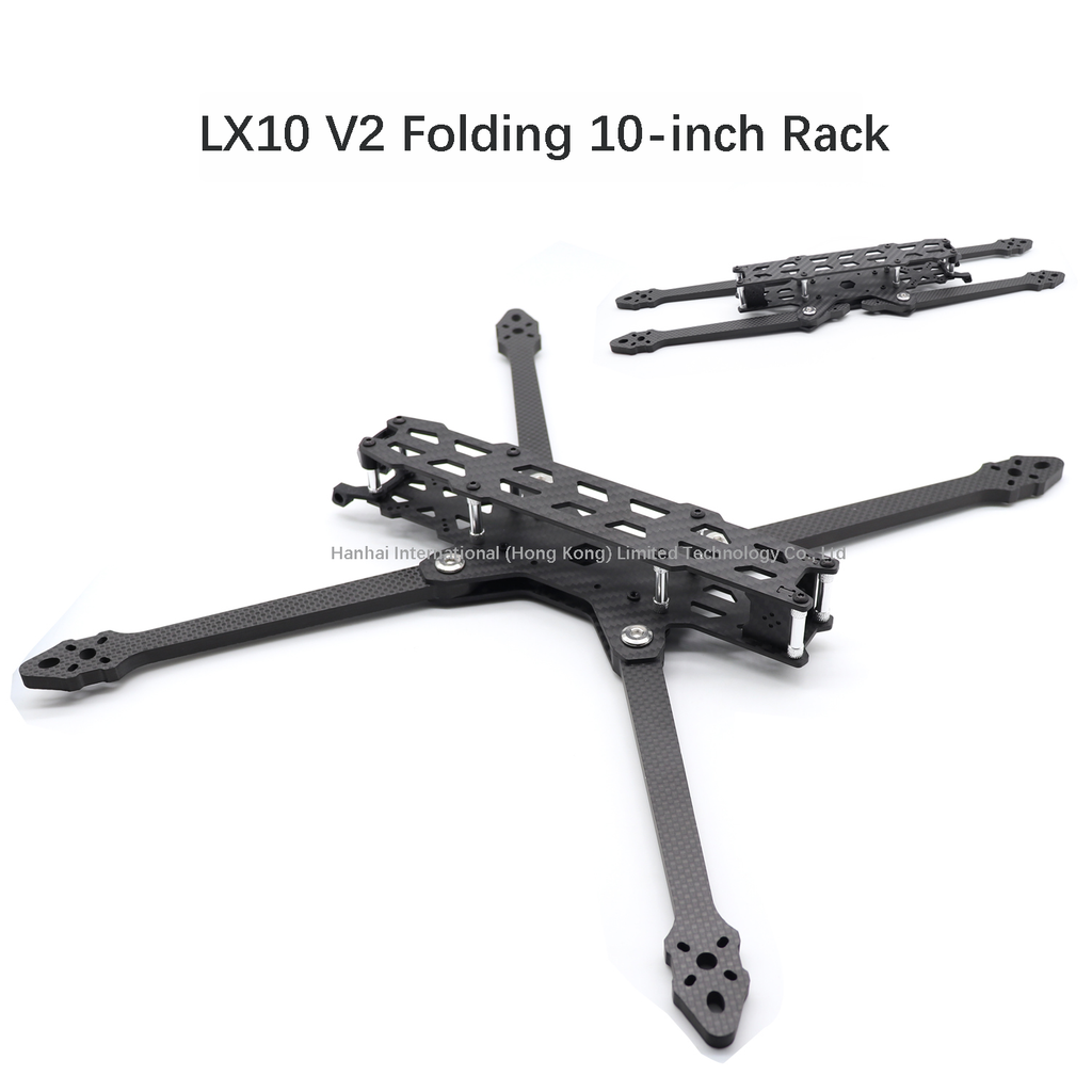 LX10 V2 10英寸框架FPV横移机碳纤维轴距405毫米，适用于成人5.8g 1.6W赛车无人机框架，适用于整个单元