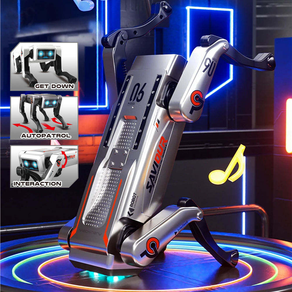 智能AI产品2025编程特技动作交互式语音遥控智能机器人狗玩具音乐和灯光