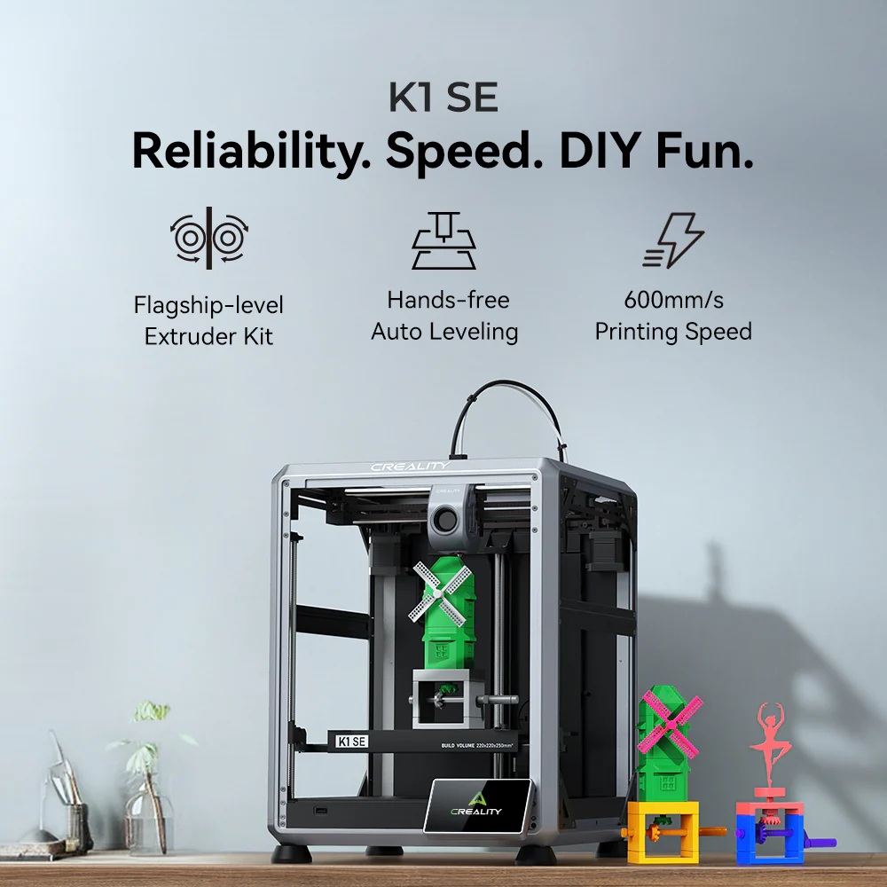 适用于 K1 SE 便携式 3D 打印机新型高精度 FDM 近端高速设备 1.75 毫米耗材自动 USB PLA 1 年保修