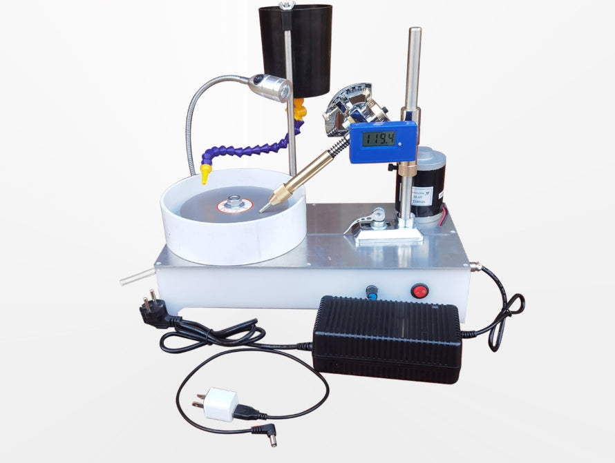 Small Industrial Machinery for Jewelry Jade Agate Gem Grinding Polishing Electric Fader Seal Cutting Knife Digital Display