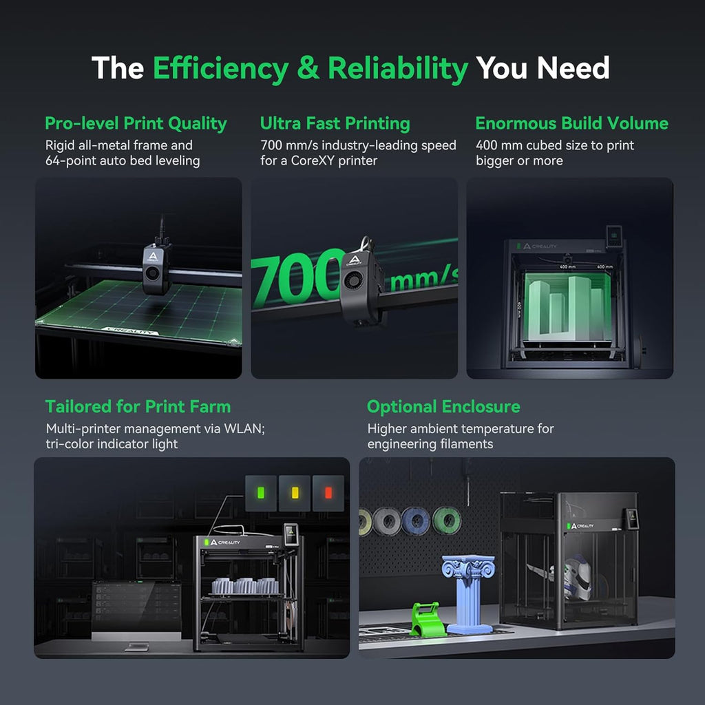 For Creality Ender 5 Max 3D Printer Auto-Leveling 400x400x400mm Large Build Volume 700mm/s Speed All-Metal Dual Gear Industrial