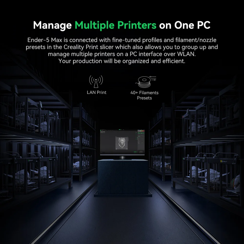 Ender-5 Max 3D Printer 700mm/s High-Speed Automatic Leveling Large 400*400*400mm Printing Size New Condition 1 Year PLA 1.75mm 1