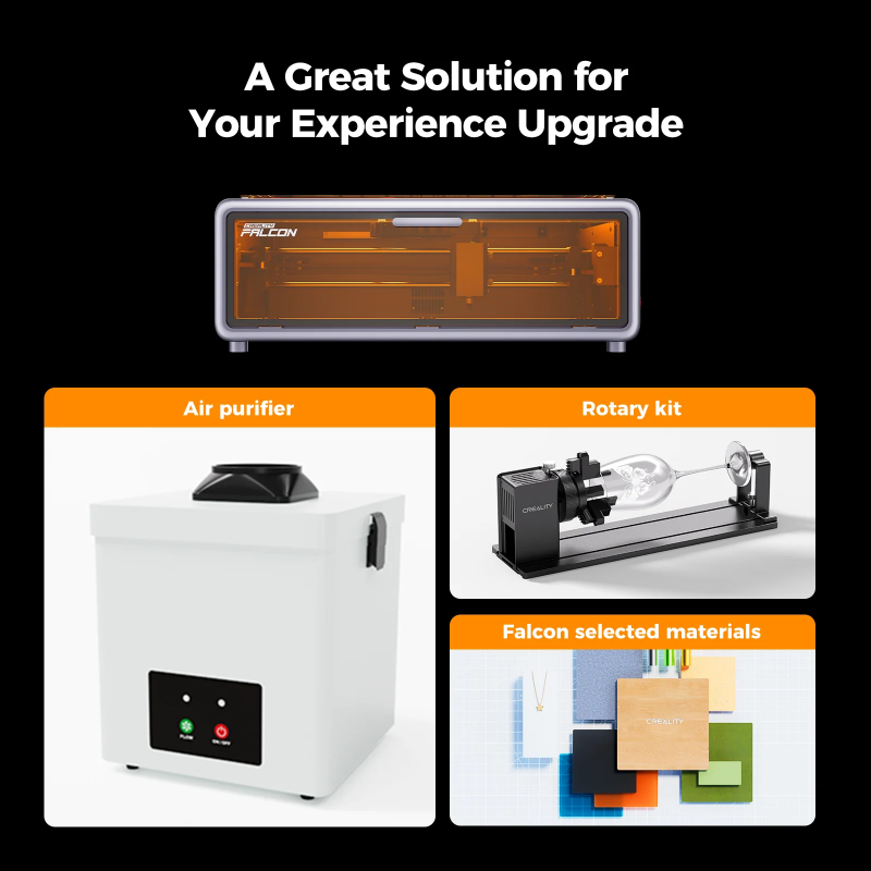 Creality Falcon A1 10W Laser Engraver Cutter Continuous Wave Air Cooling Diode Laser 3D IOS Android USB Acrylic Rubber MDF