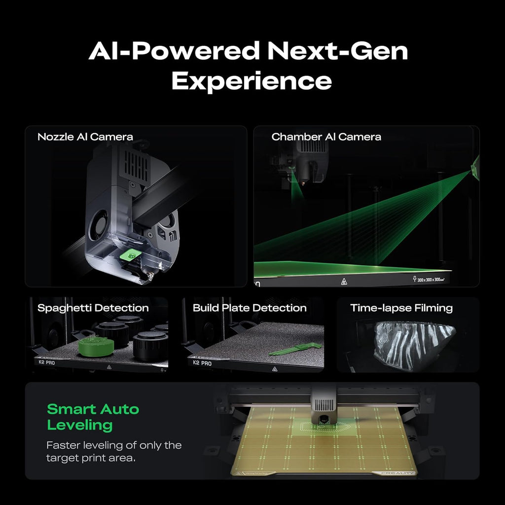 For Creality K2 Pro Combo (A) Multicolor 3D Printer 600mm/s High-Speed Dual AI Camera Fully Assembled Auto 300x300x300mm