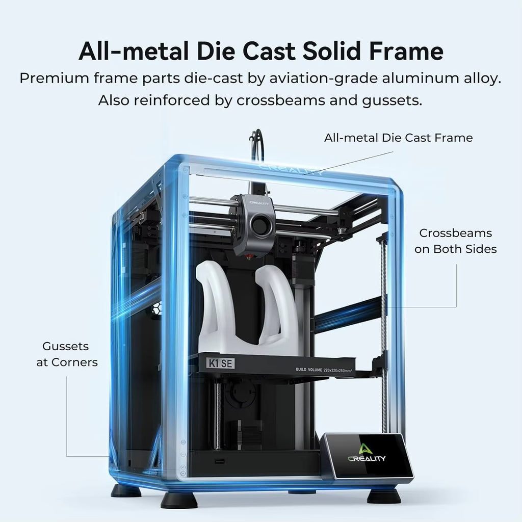 For K1 SE 3D Printer Aluminum Black Kids Beginners Fully Assembled Auto Leveling 600mm/s Max High-Speed Printing Supporting