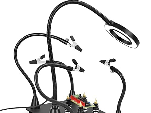 Helping Hands Soldering Tool with 4 Flexible Arms & Magnifier