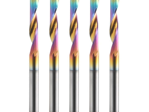 Single Flute Spiral End Mill for Aluminum 1/8 inch Shank