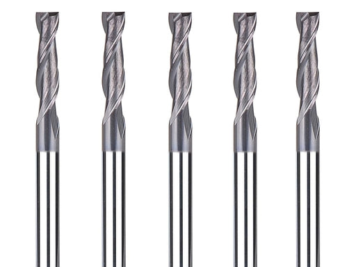 SpeTool 5Pcs 2-Flute Square Nose Carbide End Mill 1/8 Inch