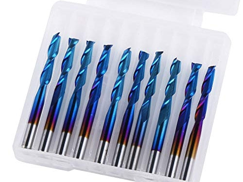 Nano Blue Coat End Mill CNC Router Bits 10pcs Set
